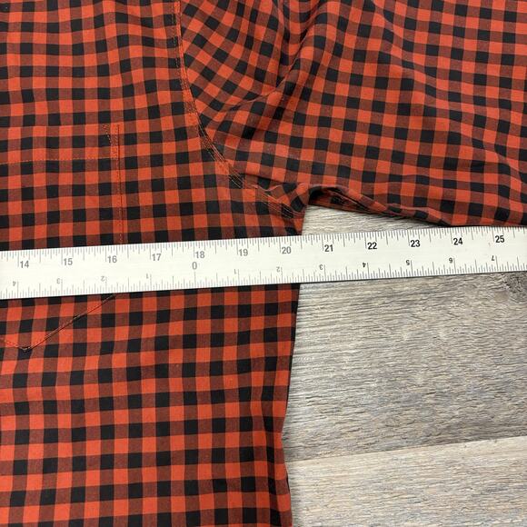 5.11 Tactical Orange Black Gingham Mens M Button‎ Down Utility Flannel Shirt EUC - Picture 7 of 9